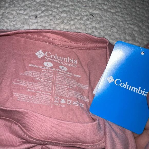 Columbia Large Pink Mountain Graphic Tee Short Sleeve Crew Neck Womens NWT - Picture 4 of 6